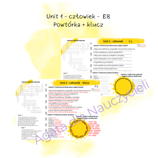 Unit 1 - człowiek - E8