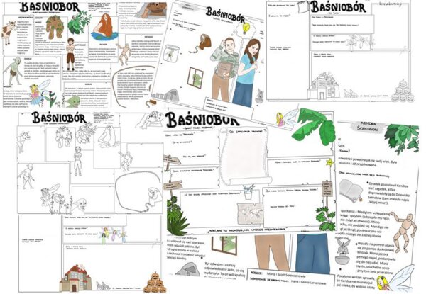 Baśniobór - 4 karty pracy (puste i wypełnione)