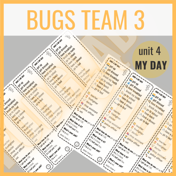 Bugs Team 3 unit 4 MY DAY - zakładki do książki