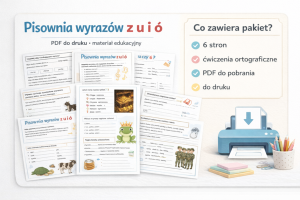 PISOWNIA WYRAZÓW Z Ó I U. Zestaw zadań + komentarz do zadań