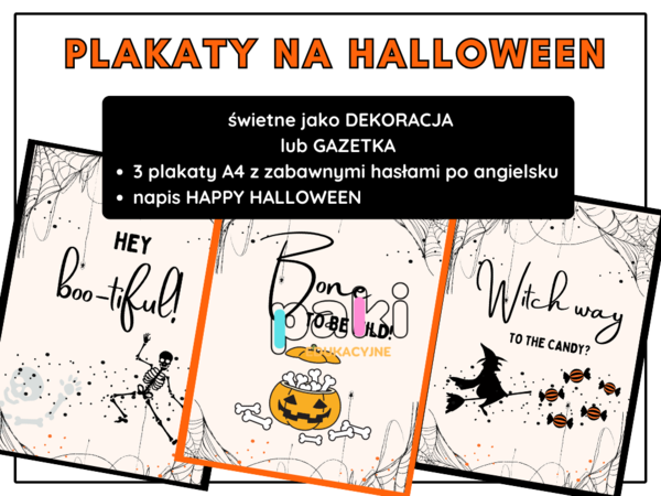 Halloween plakaty, dekoracja, gazetka