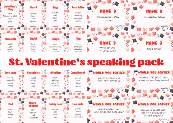 St. Valentine’s speaking pack - Walentynki mówienie, j, angielski