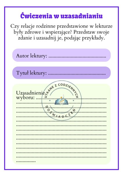 Karty graficzne, które zmienią Twoje lekcje- ćwiczenia w argumentowaniu i uzasadnianiu. Level 9.