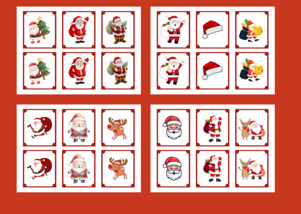 MIKOŁAJKI – Mikołaj - Boże Narodzenie - memory – 36 szt. – biblioteka – świetlica - przedszkole