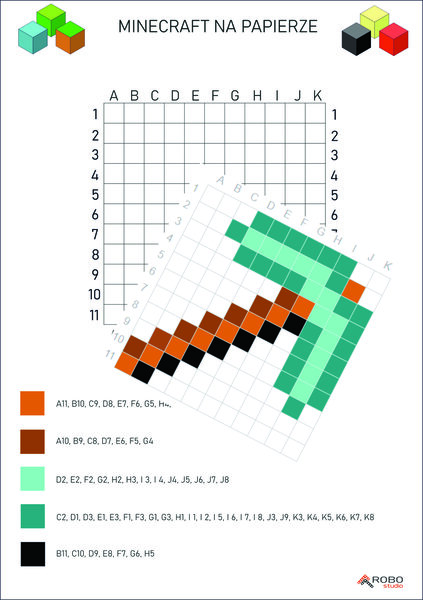 Kodowanka- minecraft, dyktando graficzne, klasy 1-3