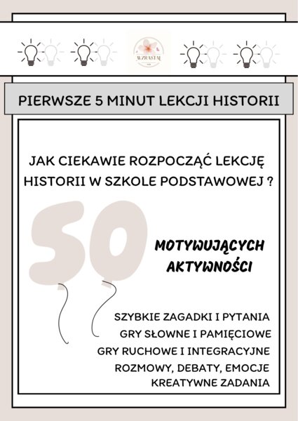 Pierwsze 5 minut lekcji historii - kreatywne zabawy
