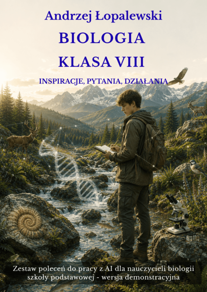 Biologia – klasa VIII. Inspiracje, pytania, działania. Zestaw poleceń do pracy z AI dla nauczycieli biologii szkoły podstawowej_wersja demo