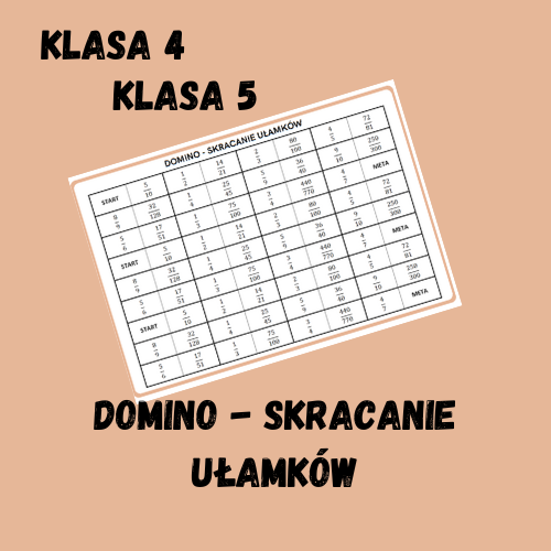 Skracanie ułamków - domino