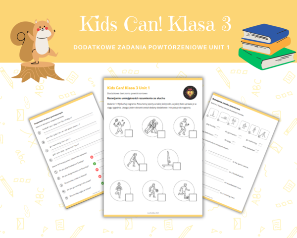 Kids Can 3 Unit 1 Klasa Trzecia Rodział Pierwszy Dodatkowe Zadania Ćwiczenia Powtórzenie Sport Karty Pracy