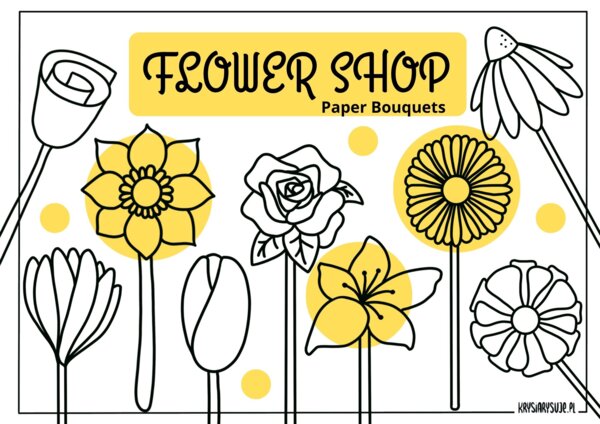 FLOWER SHOP - wycinanka, szablon