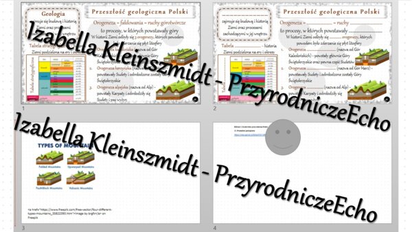 Minizestaw na temat „Przeszłość geologiczna Polski” – sketchnotka + karta pracy w power point + gratisowy link do prezentacji multimedialnej niekomercyjnej wykonanej w genial.ly do indywidualnego pobrania i użycia do celów niekomercyjnych. Geografia 7, „