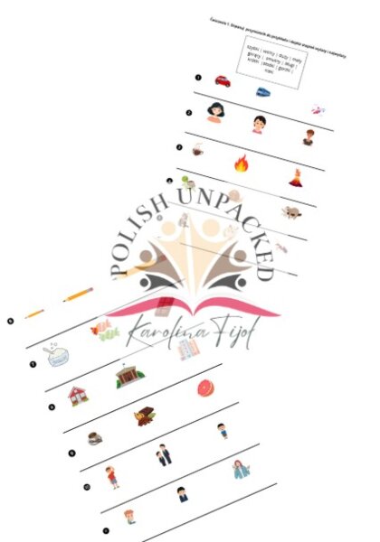 Karta pracy stopniowanie przymiotników, poziom A1, język polski jako obcy, gramatyka