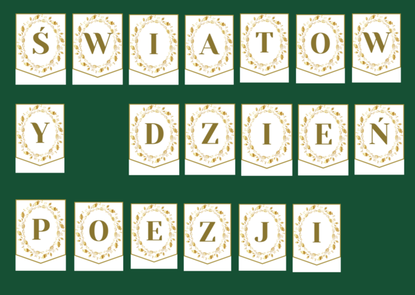 DZIEŃ POEZJI – girlanda – napis – gazetka – wersja 1