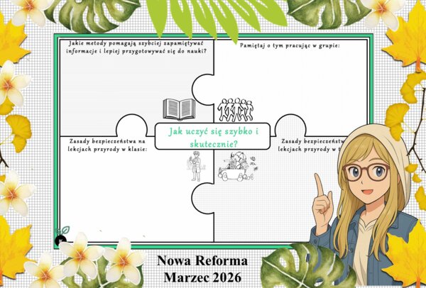 Karta pracy z przyrody do klasy 4 "Jak uczyć się szybko i skutecznie?". Przygotowana na podstawie zagadnień omawianych w podręczniku „Odkrywam przyrodę” wydawnictwa Nowa Era oraz dostosowana do aktualnej podstawy programowej.