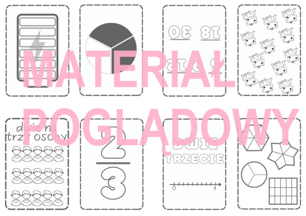 Książeczka ułamkowa - dwie trzecie. Ułamki zwykłe - klasa 4,5