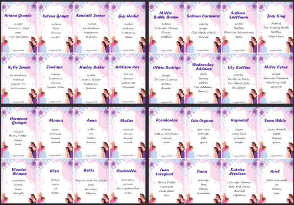 Women’s Day (Dzień Kobiet)/Famous women (Sławne kobiety) gra Taboo /48 kart