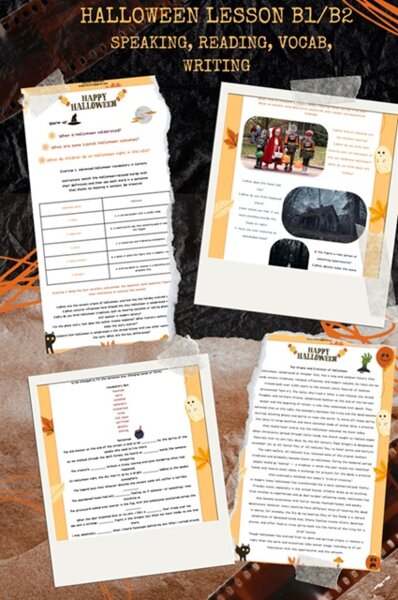 Halloween Lesson Speaking Reading Vocabulary Grammar Writing B1 B2 level lekcja na temat Halloween