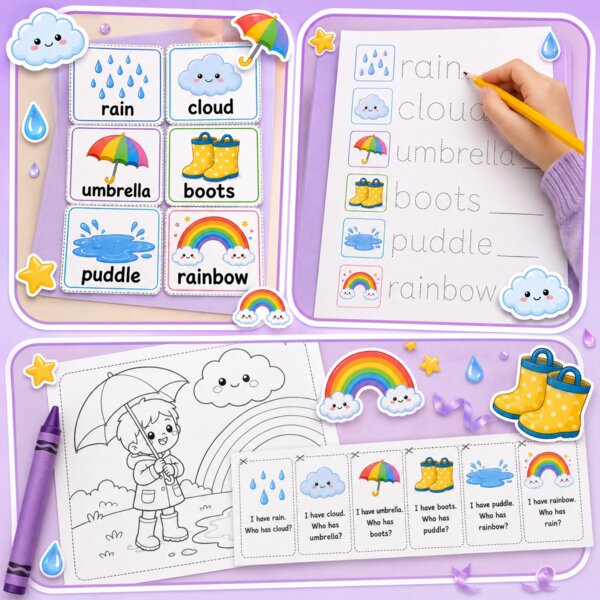 Rainy day vocabulary - angielski A1