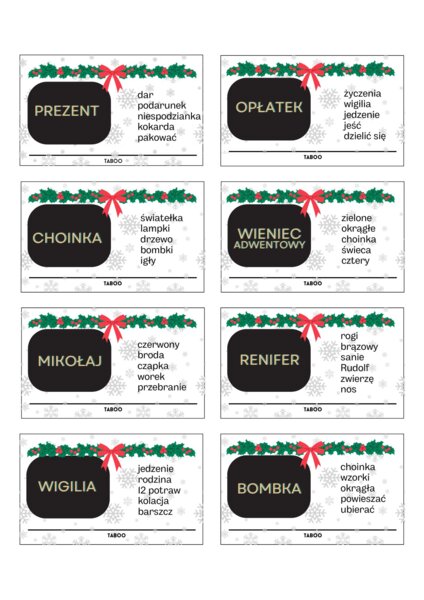 gra - świąteczne tabu
