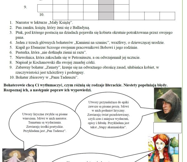 Powtórz przed egzaminem - lektury, rodzaje literackie, zjawiska fonetyczne