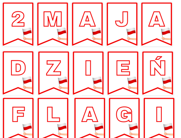 2 maja Dzień Flagi / napis / girlanda / gazetka / dekoracja