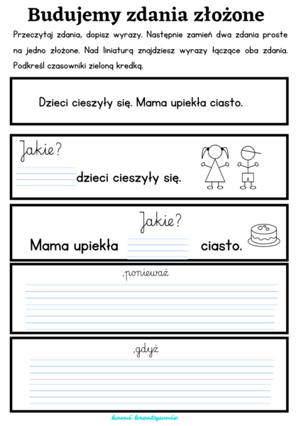 Budujemy zdania złożone