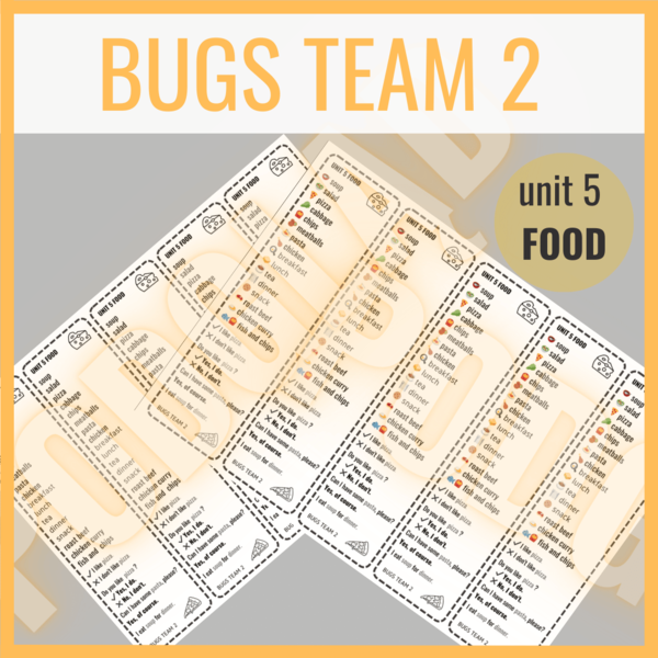 Bugs Team 2 unit 5 FOOD - zakładki do książki