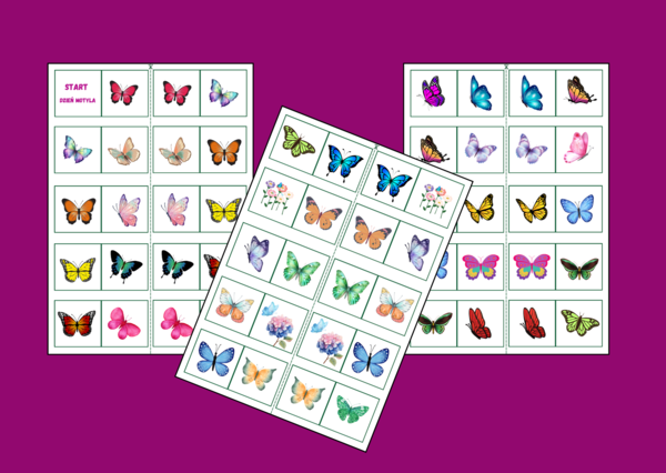 DZIEŃ MOTYLA – domino obrazkowe – WIOSNA - biblioteka - przedszkole - świetlica