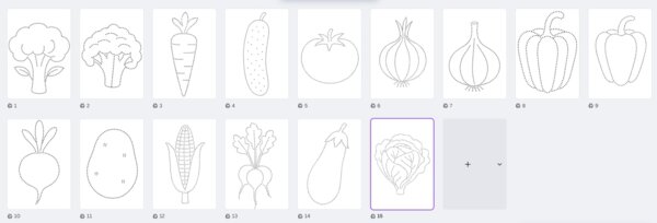 Rysuj warzywa po śladzie - grafomotoryka