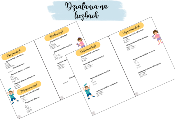 Działania na liczbach - dodawanie, odejmowanie, mnożenie, dzielenie, potęgowanie