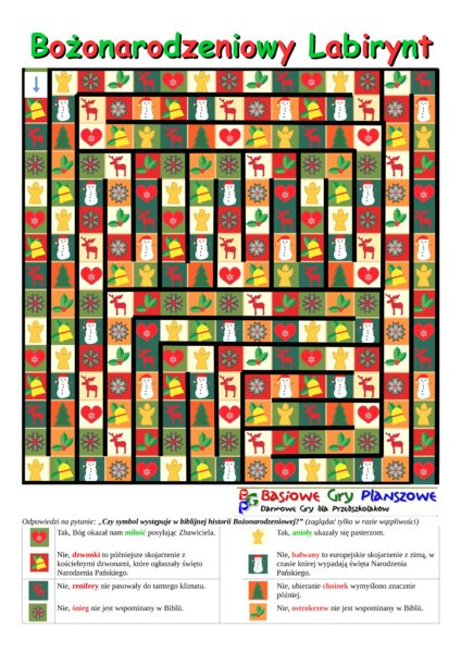 Bożonarodzeniowy Labirynt – Gra planszowa