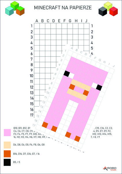 Kodowanka- minecraft, dyktando graficzne, klasy 1-3