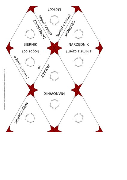 Układanka typu trimino ,,Przypadki"