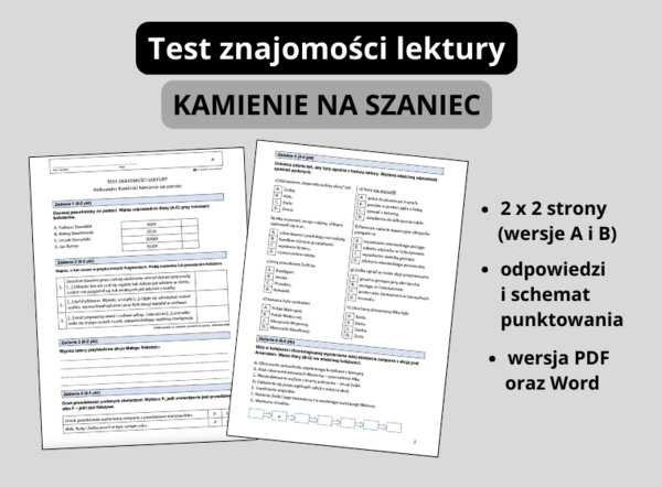 "Kamienie na szaniec" – test znajomości lektury