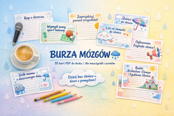 Karty: Burza mózgów – pomysły na dzień bez słońca