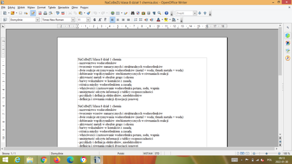 NaCoBeZU chemia klasa 8