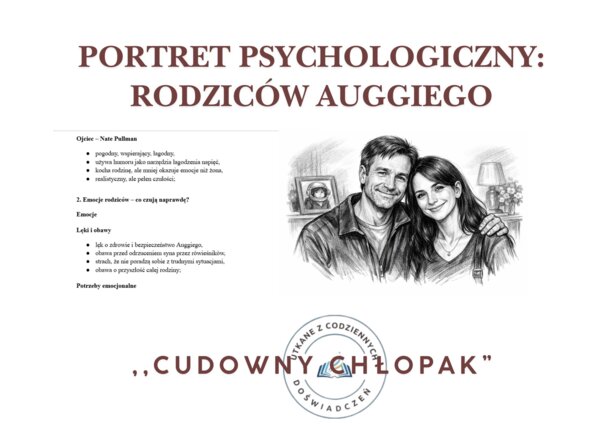 Portret psychologiczny rodziców Augusta Pullmana- wklejka z zadaniem na zakończenie