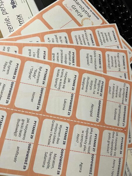 Starożytna Grecja powtórka 10 sekund SP, klasa V