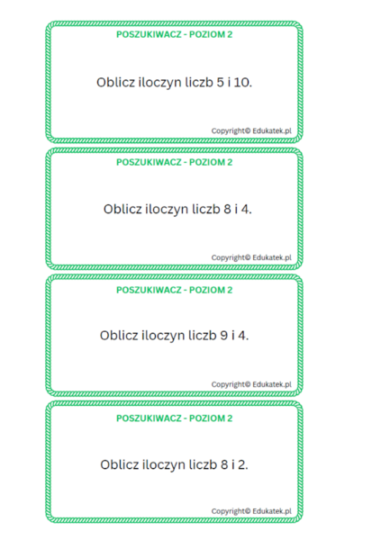 Trening tabliczki mnożenia - poziom 1