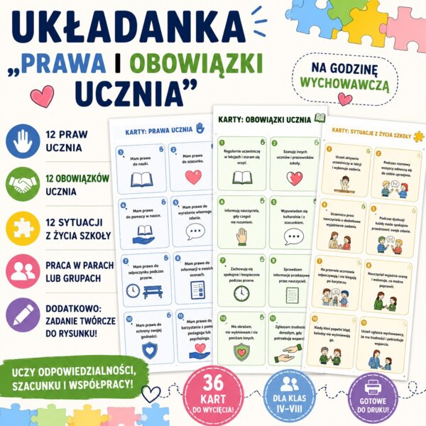 Układanka. Prawa i obowiązki ucznia