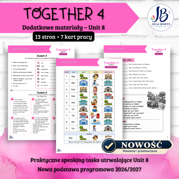 Together 4 Unit 8: Time Out! – speaking, mówienie, karty pracy, ćwiczenia, nowa podstawa 2026/2027