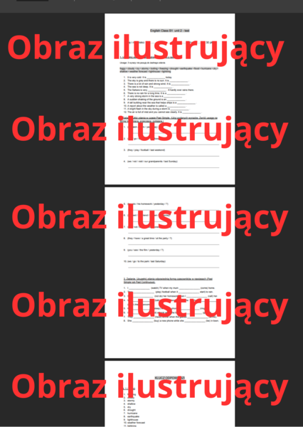 English Class B1 unit 2 test (sprawdzian / praca klasowa)