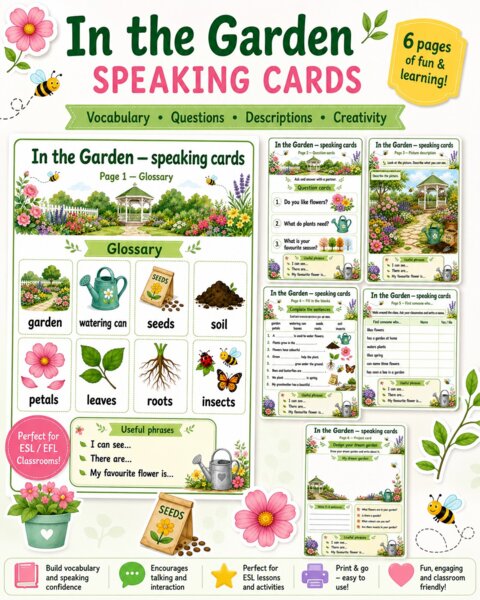 In the Garden. Speaking cards