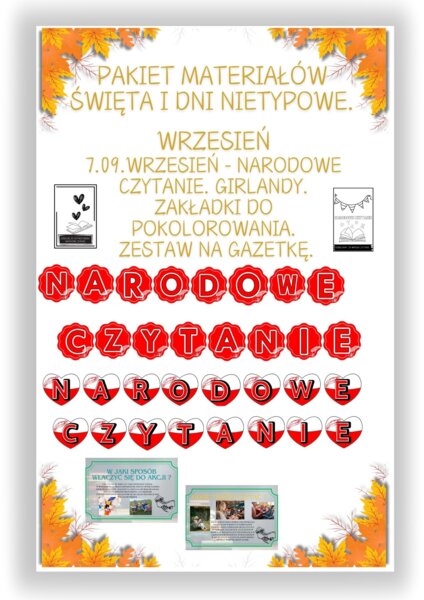 PAKIET MATERIAŁÓW NA WRZESIEŃ WEDŁUG KALENDARZA ŚWIĄT I DNI NIETYPOWYCH.
