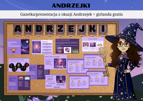 Andrzejki - Gazetka Andrzejkowa + girlanda