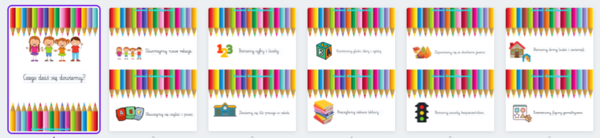 Czego dziś się dowiem? - karty do dekoracji i wydruku - klasa 1