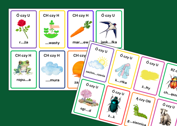 KARTY ORTOGRAFICZNE – ortografia – WIOSNA - 48 szt.