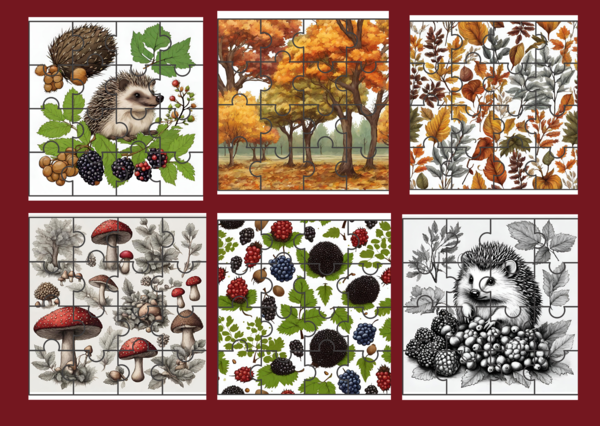 JESIEŃ - PUZZLE - 8 obrazków - ćwiczenia redakcyjne