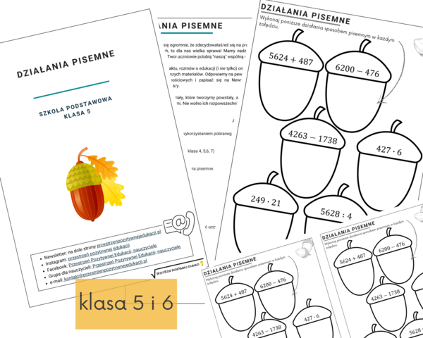 Działania pisemne (klasa 4,5,6,7)