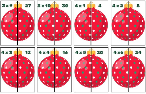 Tabliczka mnożenia - świąteczna